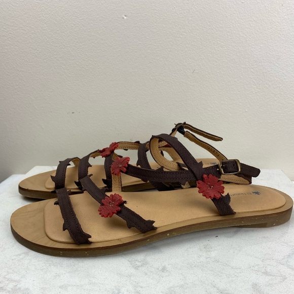 NWOT N5193F PLEASANT HERBAL TULIP Leather Sandals Comfort Padded Footbed - Picture 10 of 12